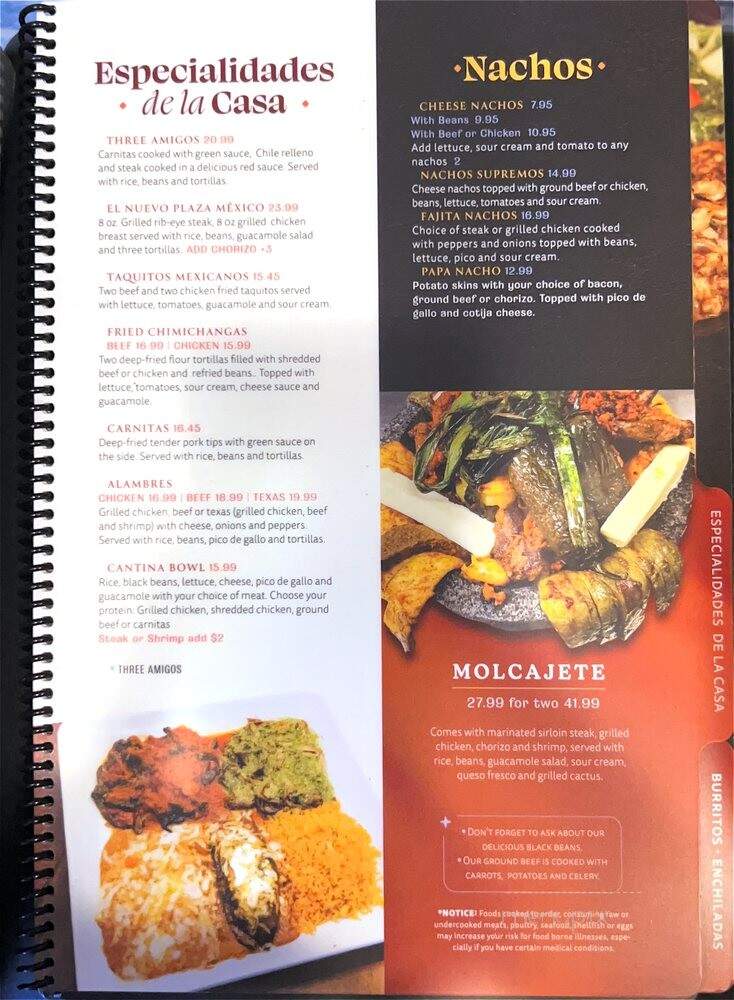 Plaza Mexico - Seekonk, MA menu_pic