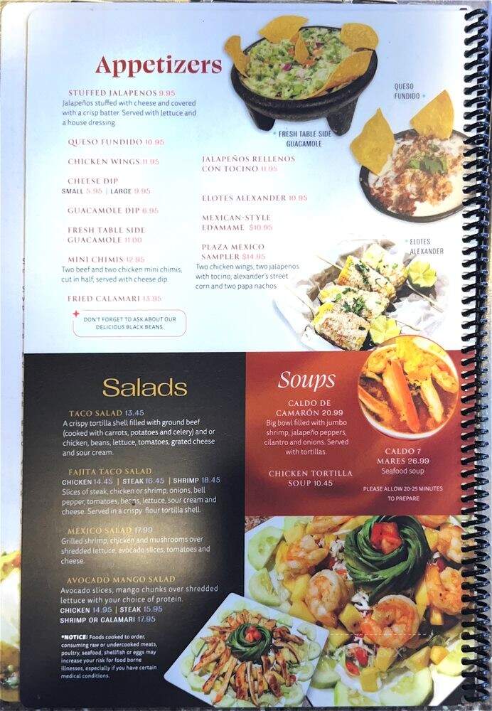 Plaza Mexico - Seekonk, MA menu_pic