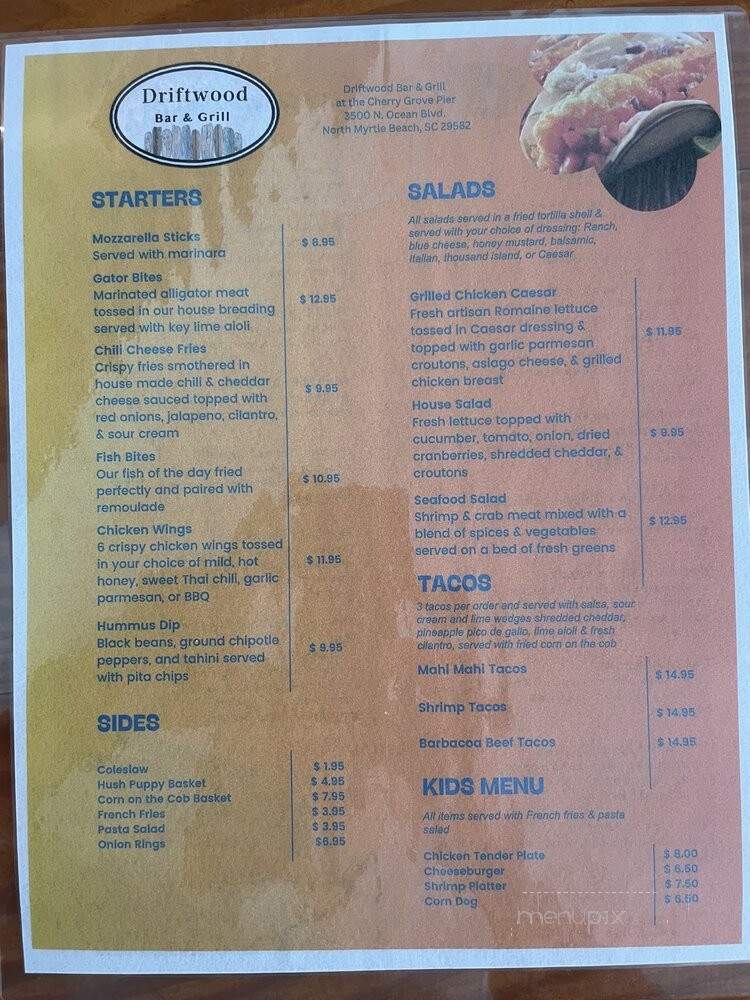 Driftwood Restaurant - North Myrtle Beach, SC menu_pic