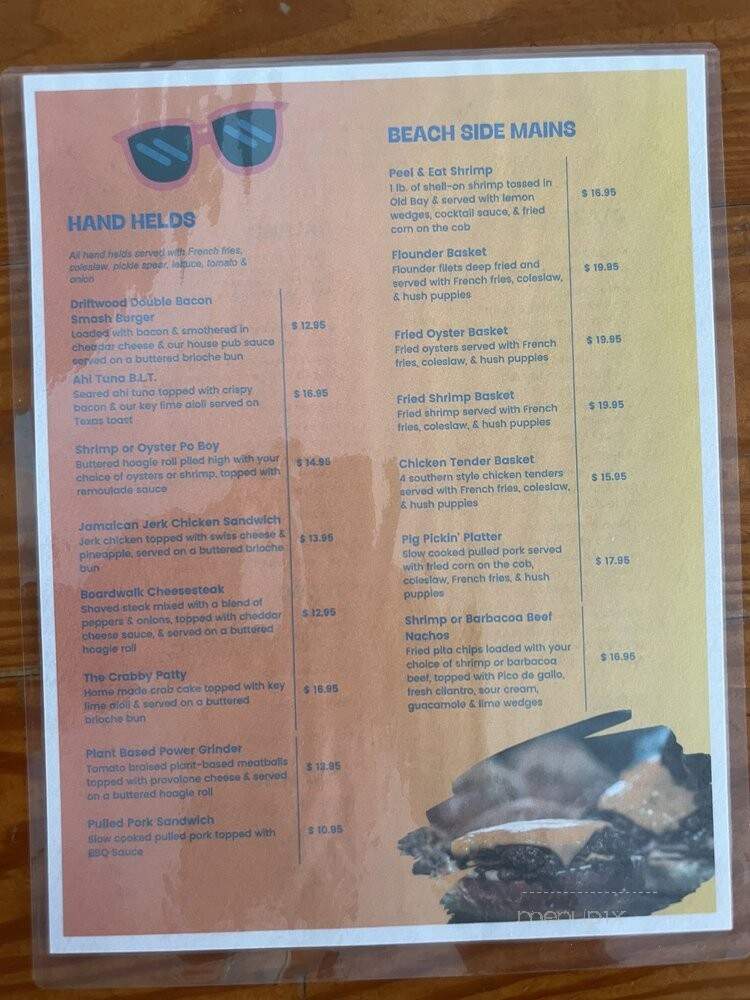 Driftwood Restaurant - North Myrtle Beach, SC menu_pic