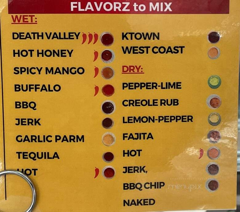 WestCoast Wingz n Sliderz - Los Angeles, CA menu_pic