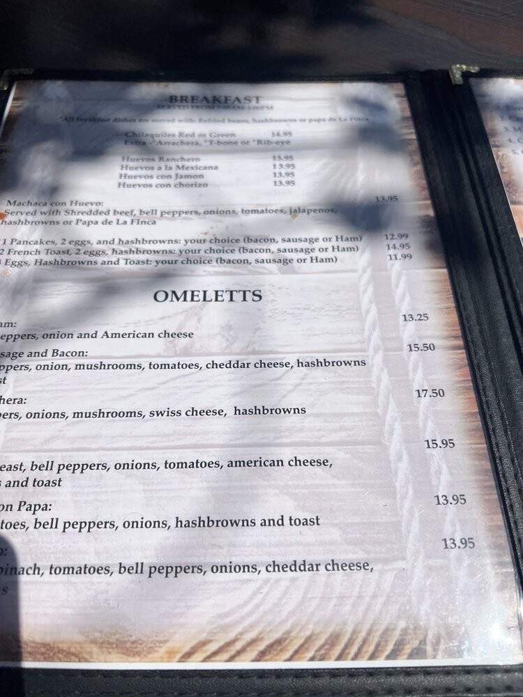 La Finca Restaurant - Perris, CA menu_pic