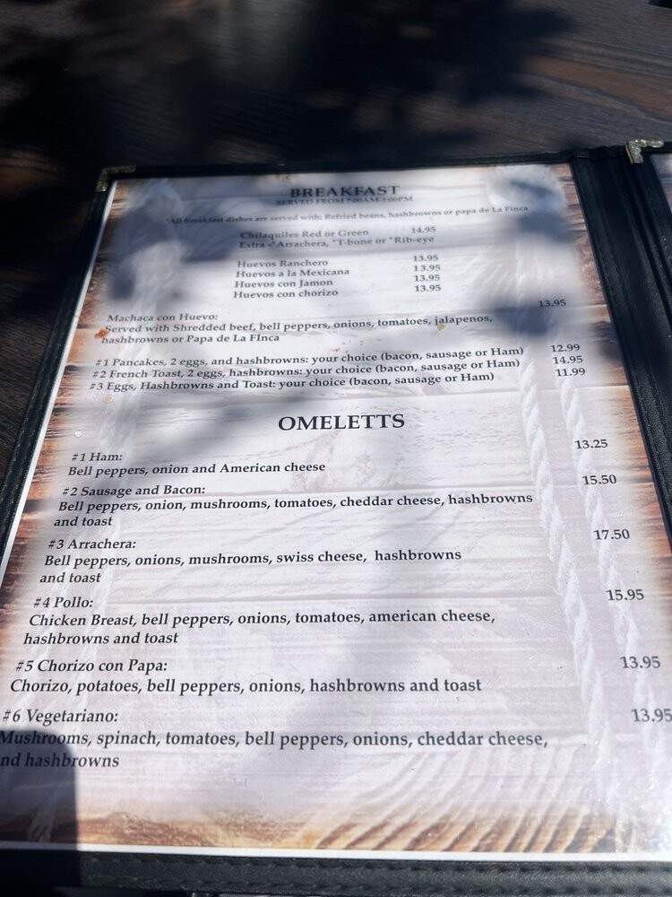La Finca Restaurant - Perris, CA menu_pic