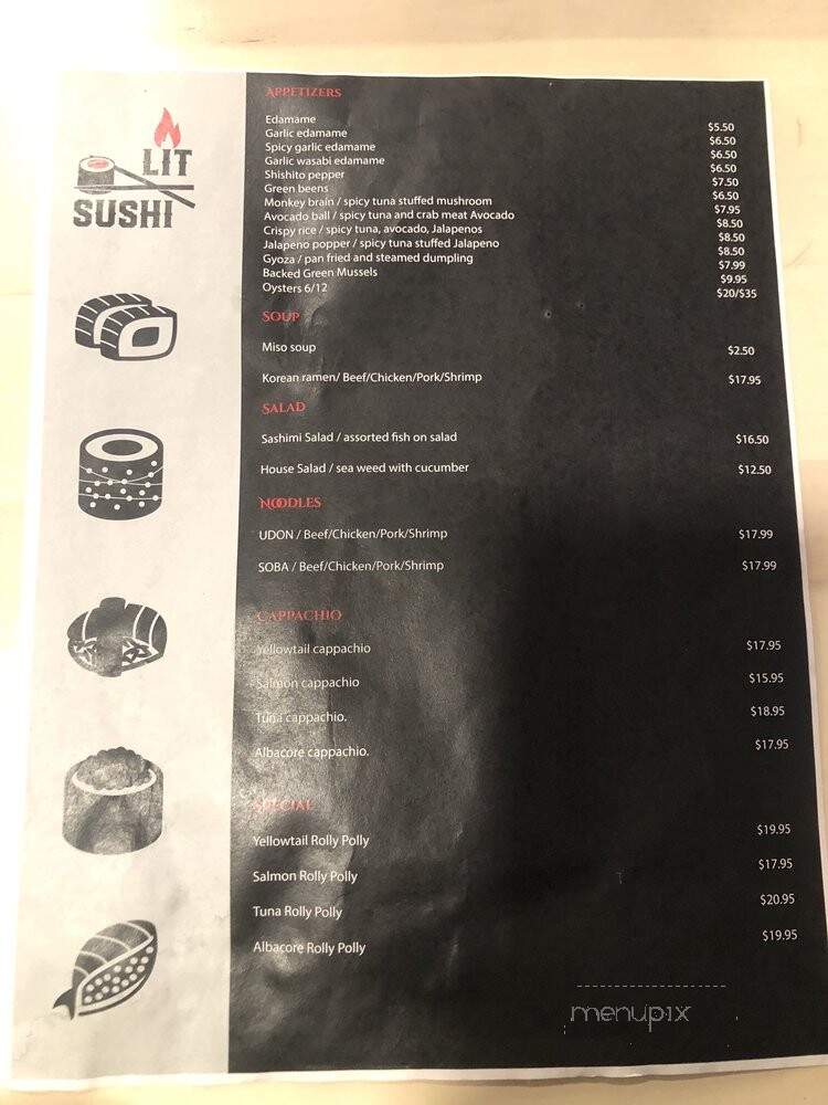 Lit Sushi - North Hollywood, CA menu_pic