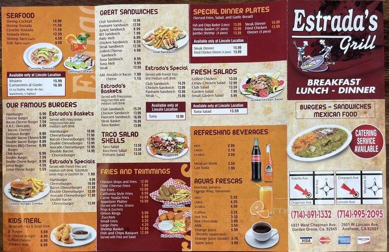 Estrada's Grill - Anaheim, CA menu_pic