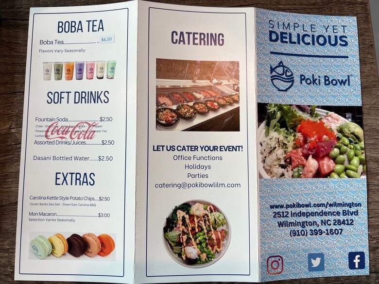 Poki Bowl - Wilmington, NC menu_pic