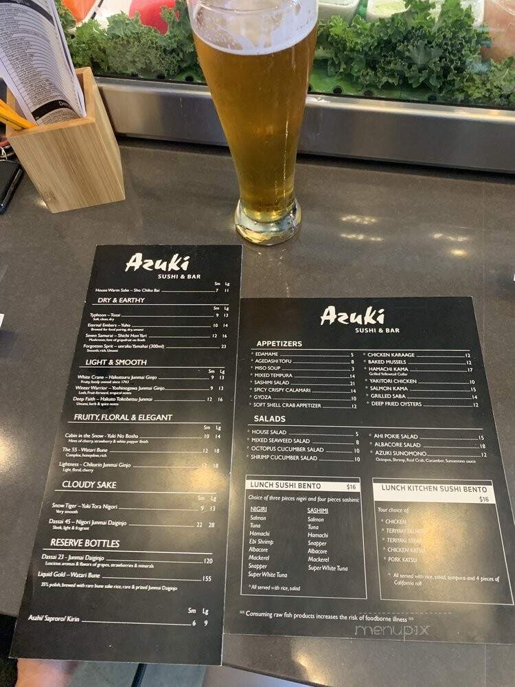 Azuki Sushi Bar - Portland, OR menu_pic