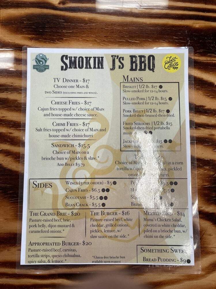 Smokin J's BBQ - San Diego, CA menu_pic