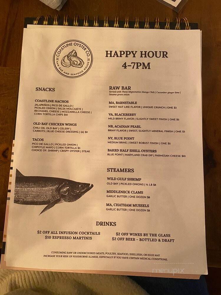 Coastline Oyster - Washington, DC menu_pic
