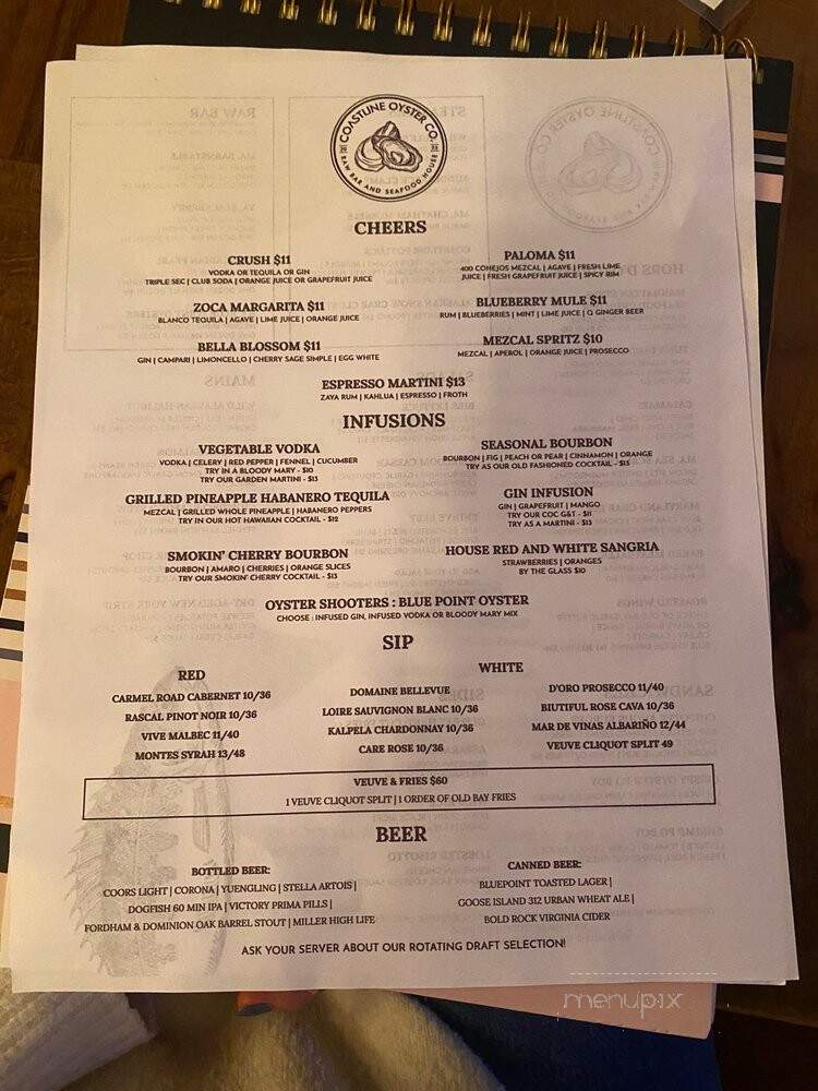 Coastline Oyster - Washington, DC menu_pic