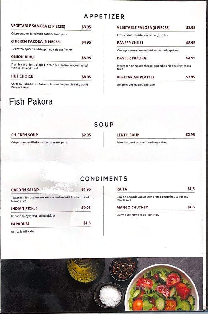 India Hut Restaurant - Indianapolis, IN menu_pic