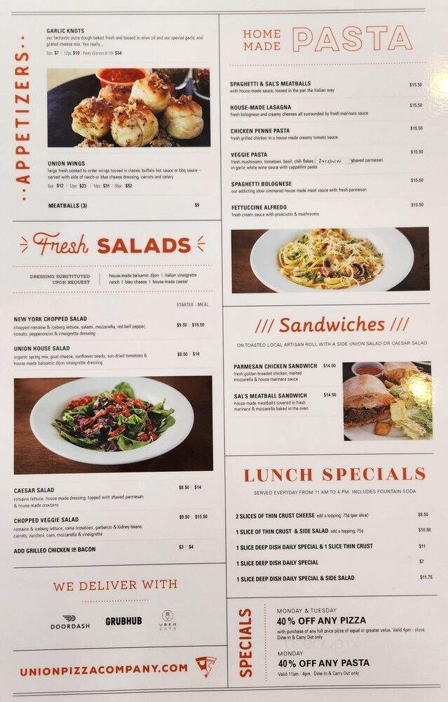 Union Pizza Company - Torrance, CA menu_pic