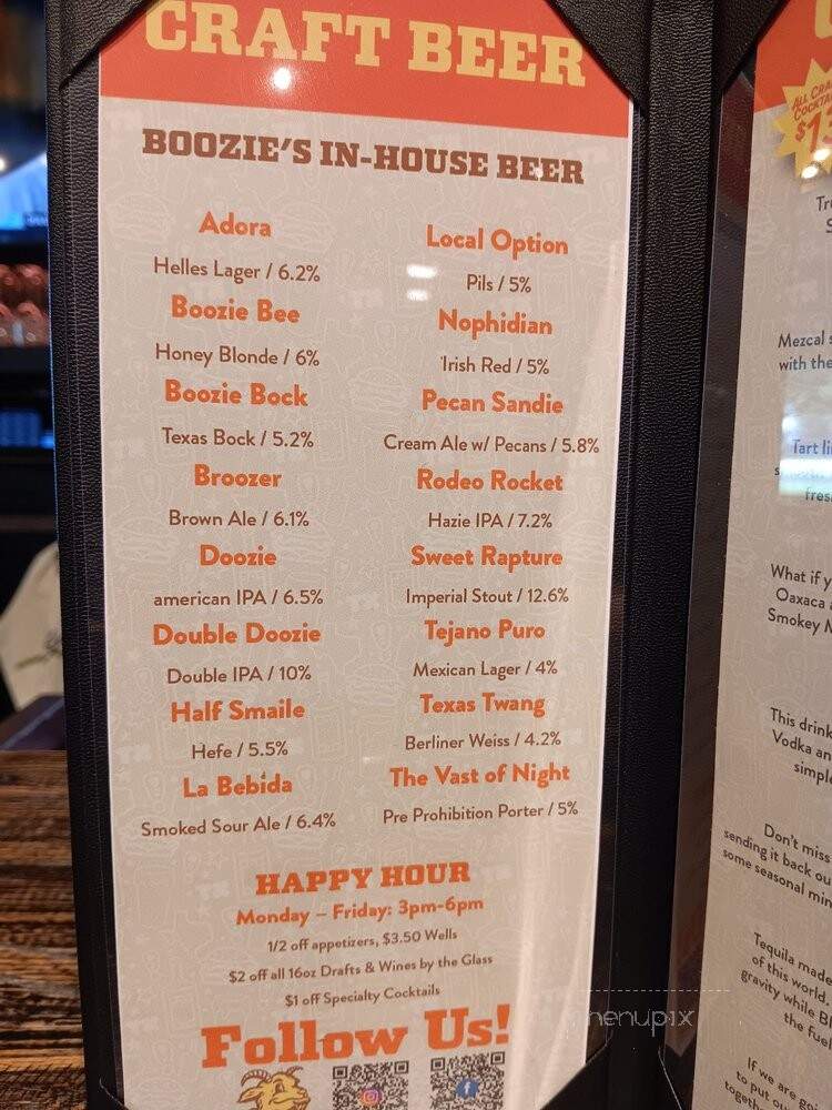Boozie's Brewery & TX Fare - Fairview, TX menu_pic
