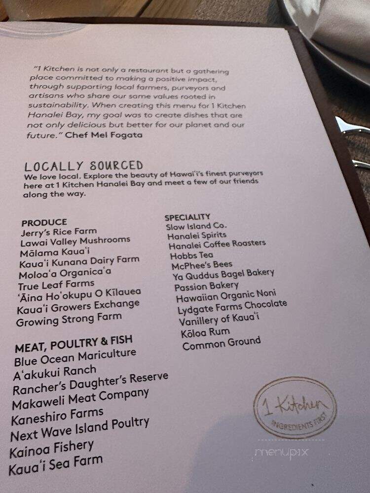 1 Kitchen - Princeville, HI menu_pic