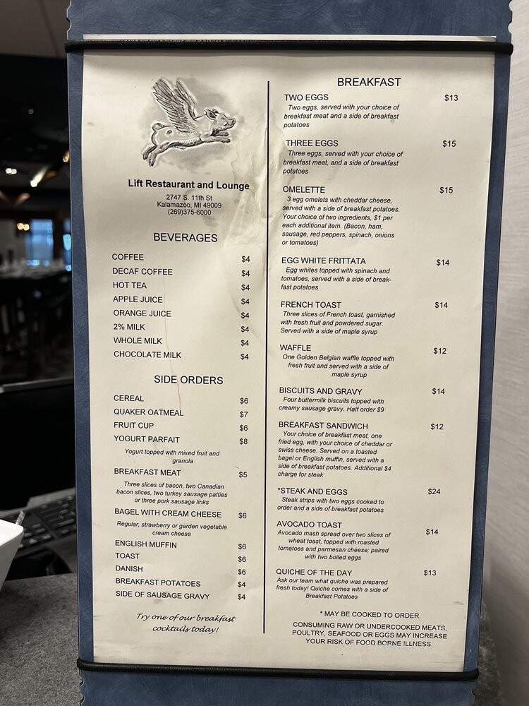Lift Restaurant and Bar - Kalamazoo, MI menu_pic