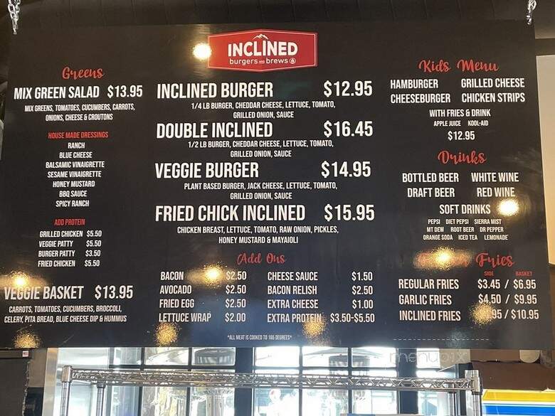 Inclined Burgers and Brews - Truckee, CA menu_pic