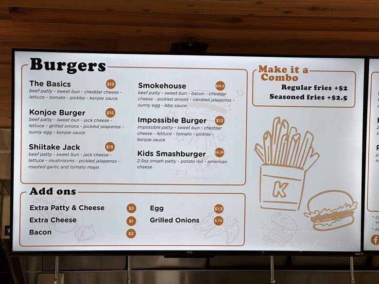 Konjoe Burger - Los Altos, CA menu_pic