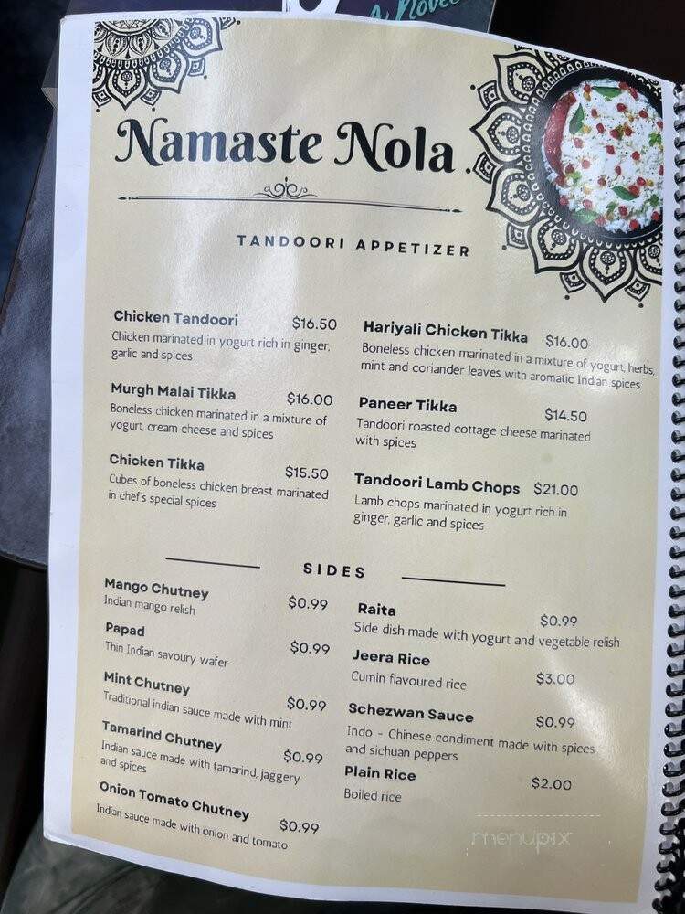 Namaste Nola - New Orleans, LA menu_pic