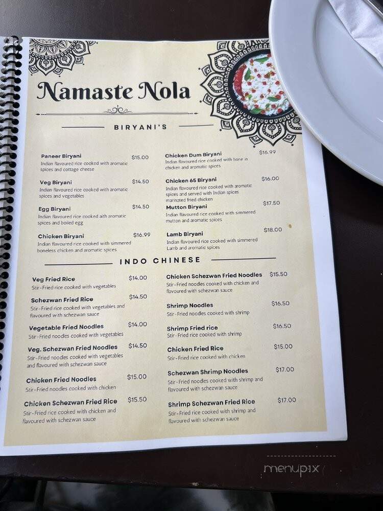 Namaste Nola - New Orleans, LA menu_pic