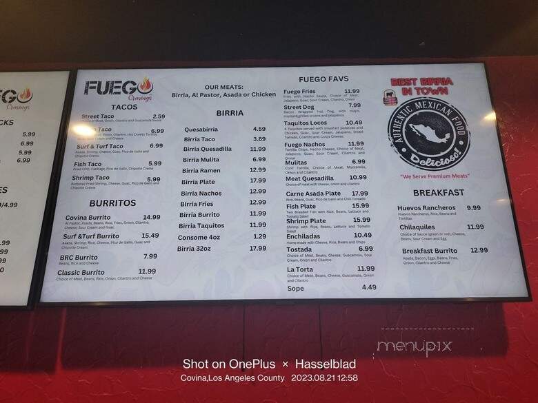 Fuego Cravings - Covina, CA menu_pic