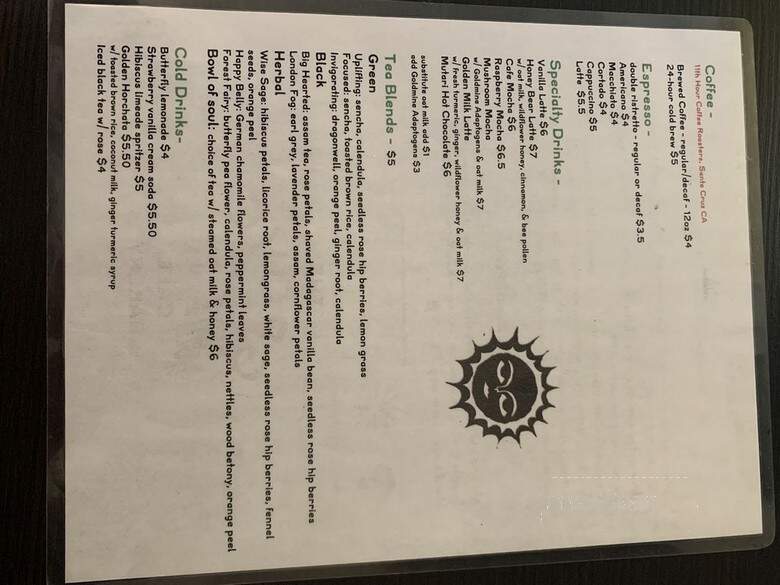 The Grove Cafe & Bakery - Felton, CA menu_pic