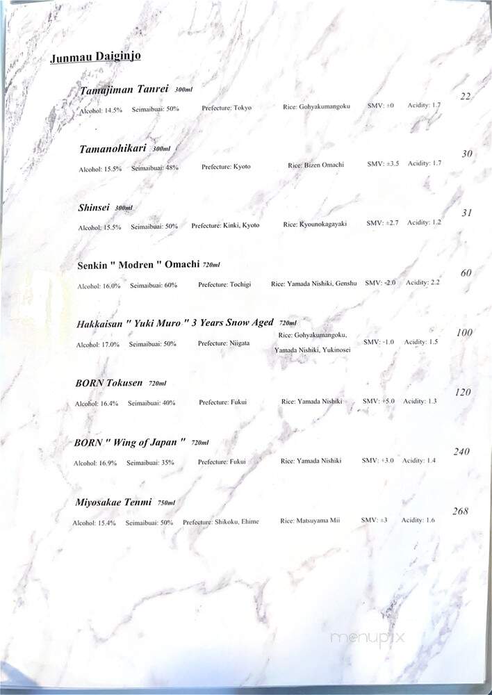 Akira Sushi - Los Angeles, CA menu_pic