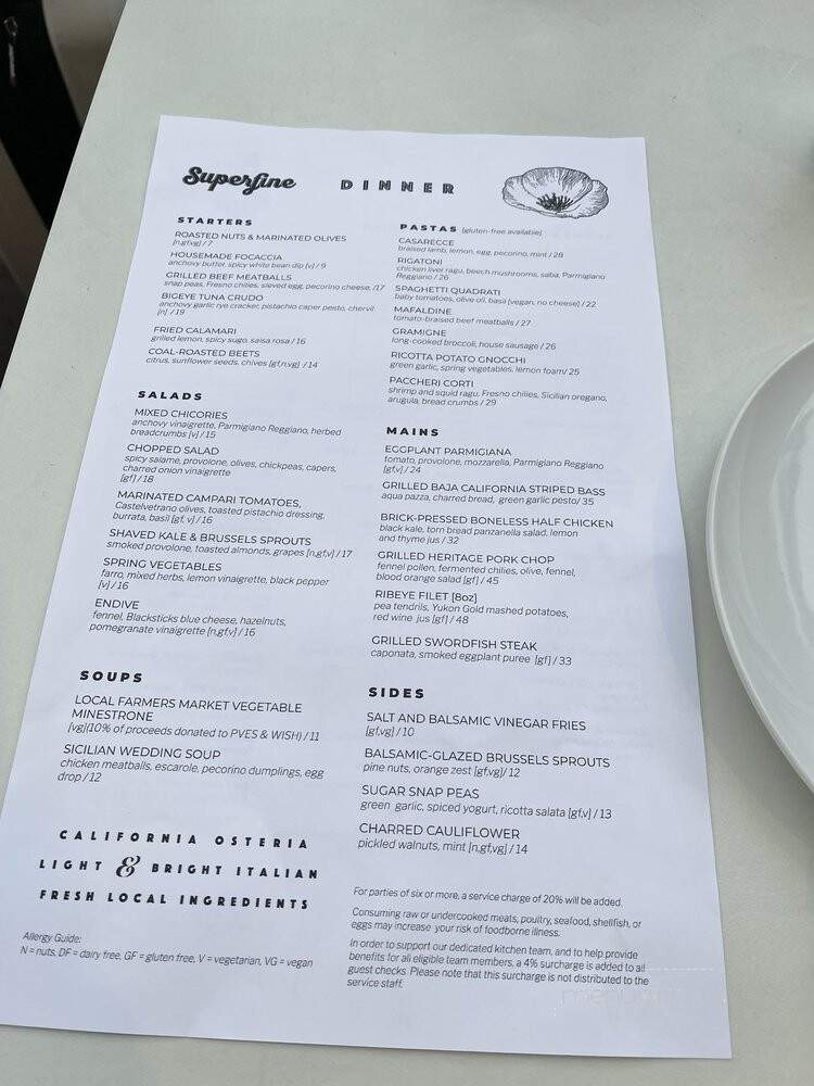 Superfine Playa - Los Angeles, CA menu_pic