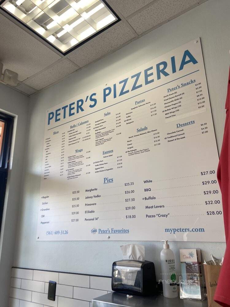 Peter's Pizzeria - Boca Raton, FL menu_pic