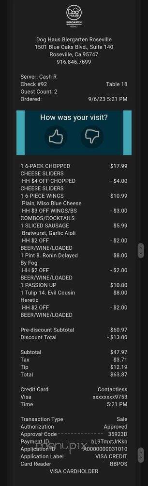 Dog Haus Biergarten - Roseville, CA menu_pic