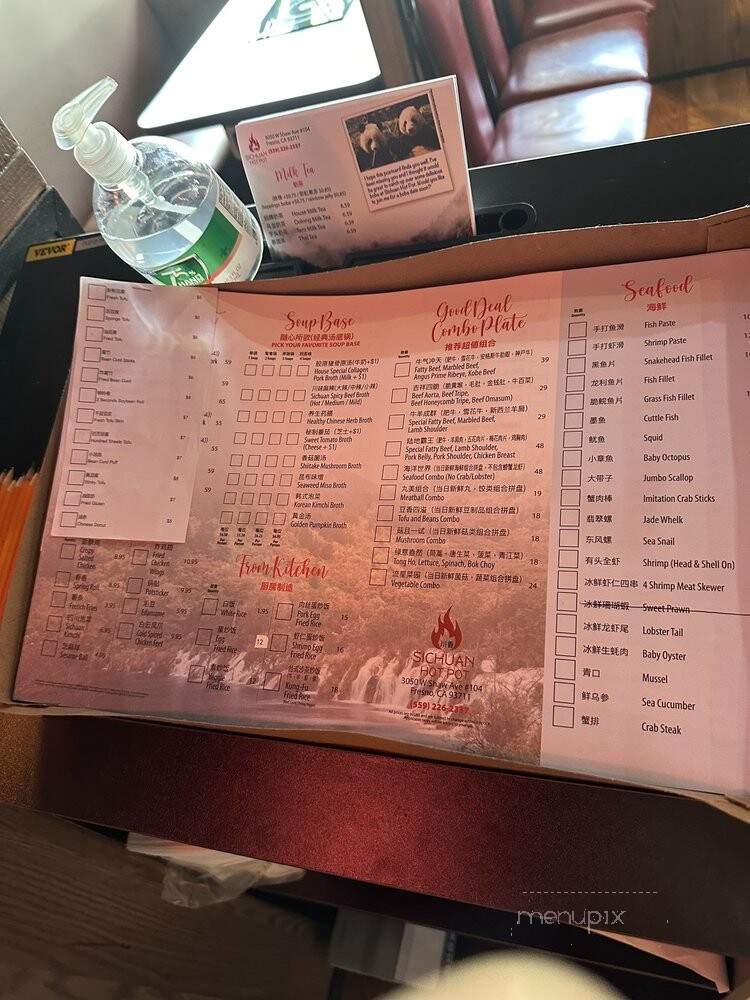 Sichuan Hot Pot - Fresno, CA menu_pic
