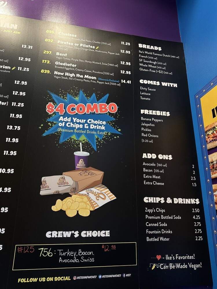 Ike's Love & Sandwiches - Monrovia, CA menu_pic