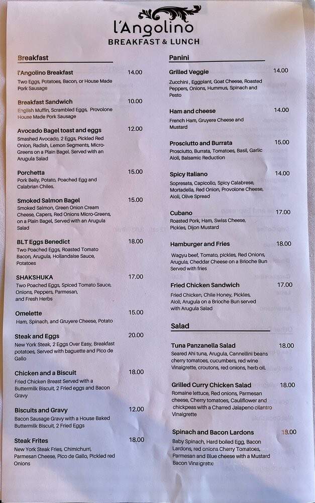L'Angolino - Solvang, CA menu_pic