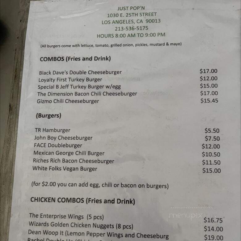 Just Pop'N - Los Angeles, CA menu_pic