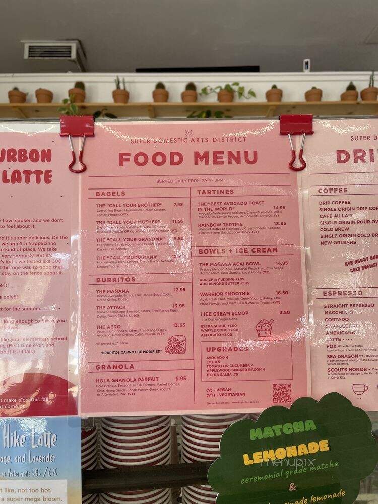 Super Domestic Arts District - Culver City, CA menu_pic