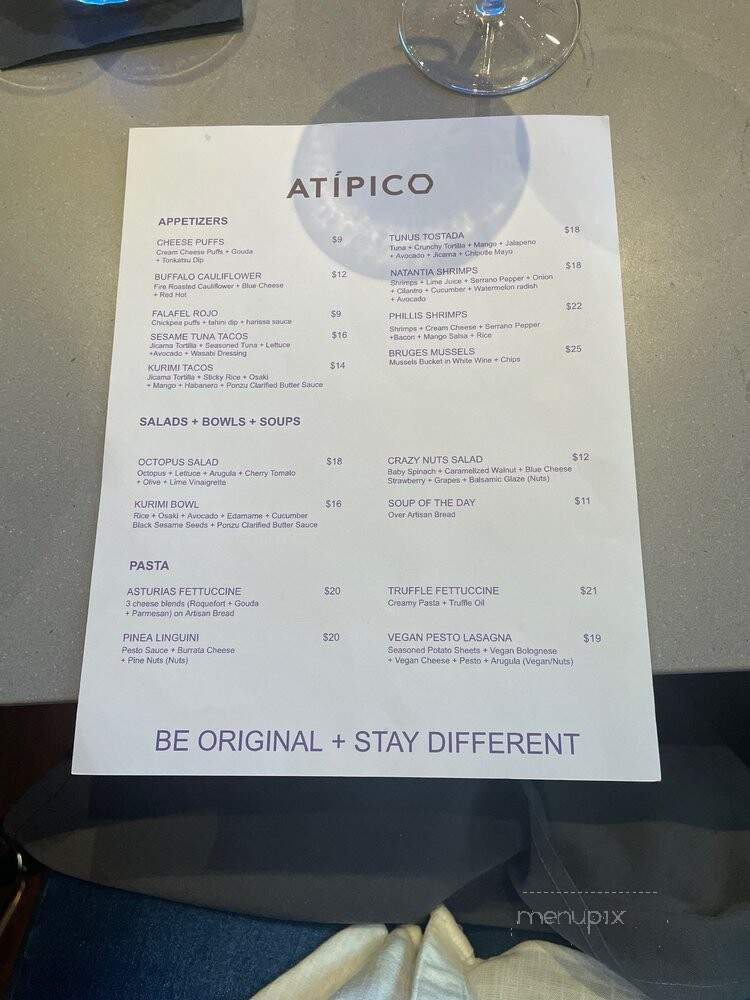 Atipico - Dallas, TX menu_pic