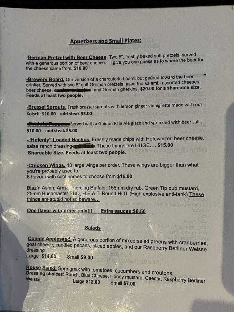 Guidon Brewing - Hendersonville, NC menu_pic