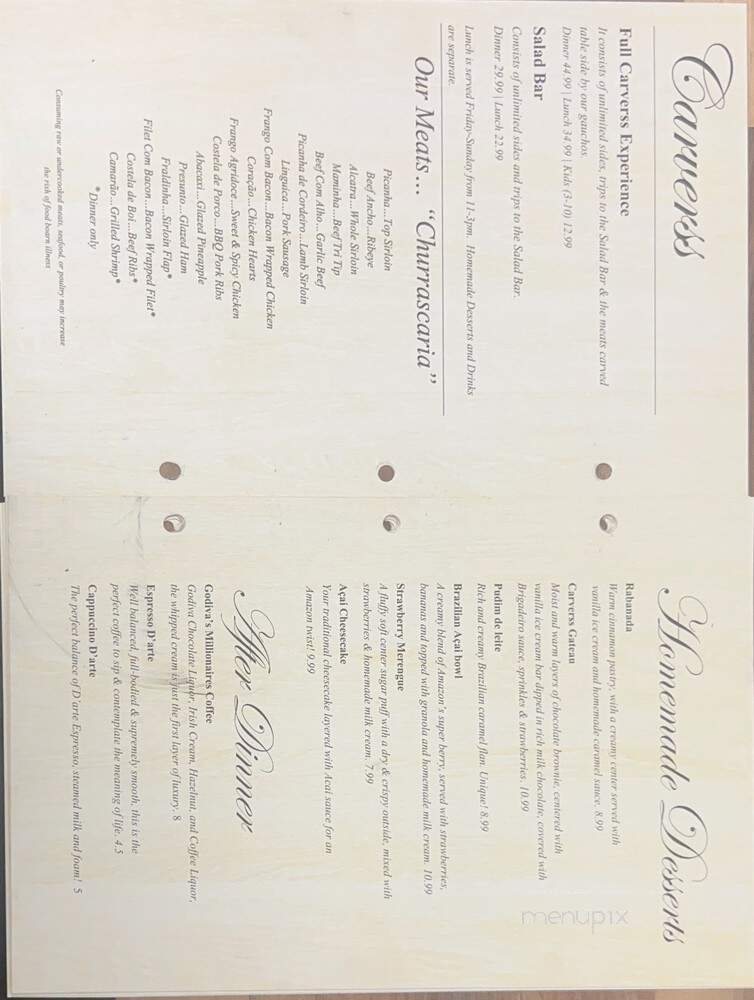 Carverss Brazilian Steakhouse - Billings, MT menu_pic