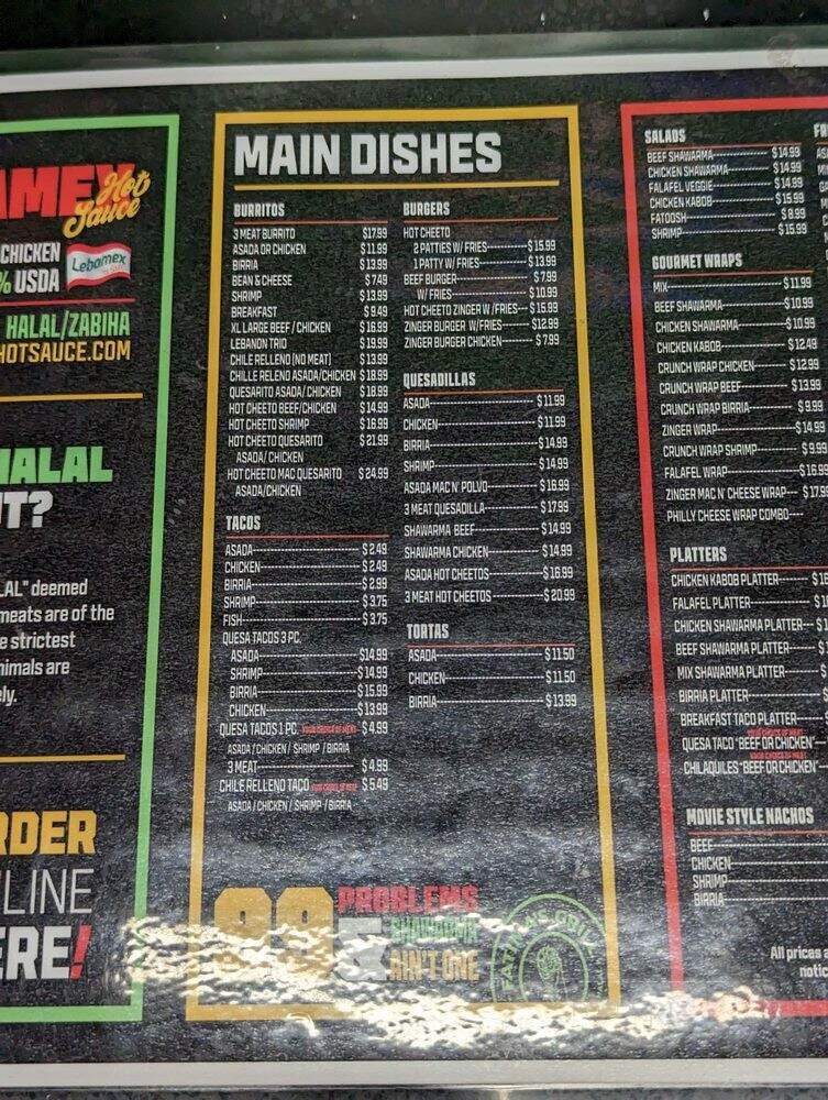 Fatimas Grill - Paramount, CA menu_pic