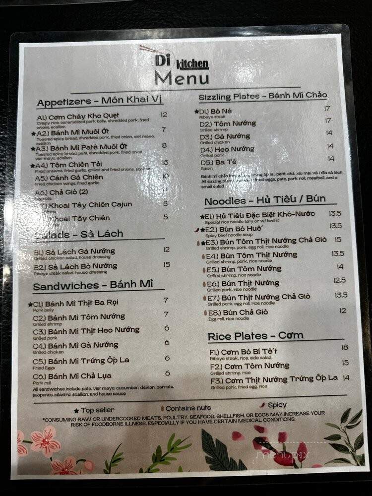 Di Kitchen - Sacramento, CA menu_pic