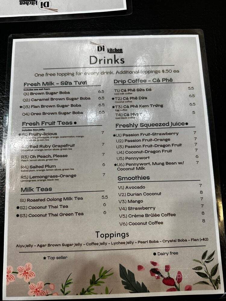 Di Kitchen - Sacramento, CA menu_pic