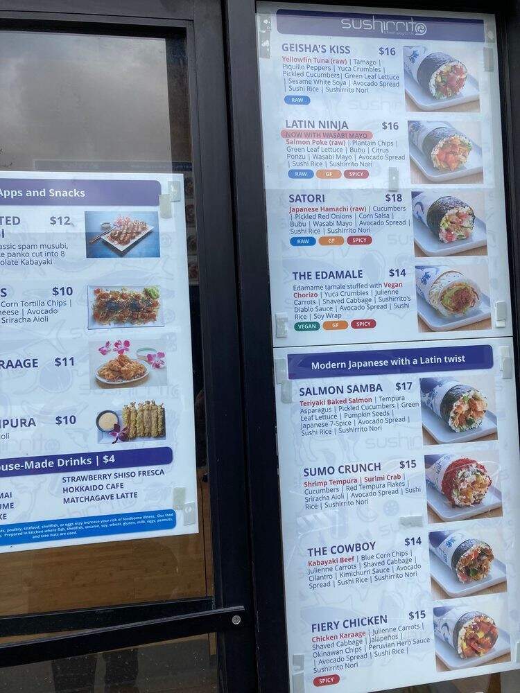 Sushirrito - Burlingame, CA menu_pic