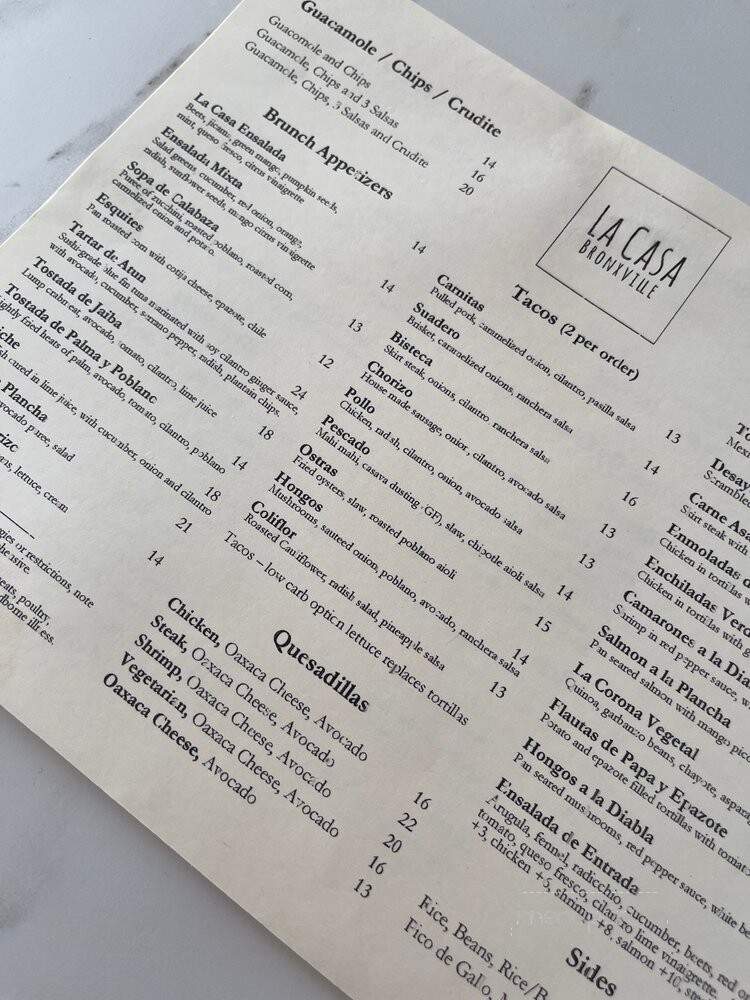 La Casa - Bronxville, NY menu_pic