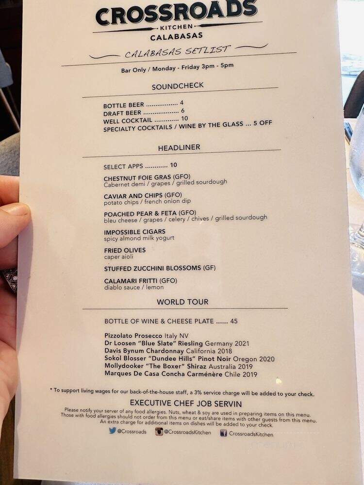 Crossroads Kitchen Calabasas - Calabasas, CA menu_pic