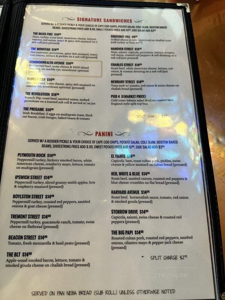 Shea's Lansdowne Streets - Naples, FL menu_pic
