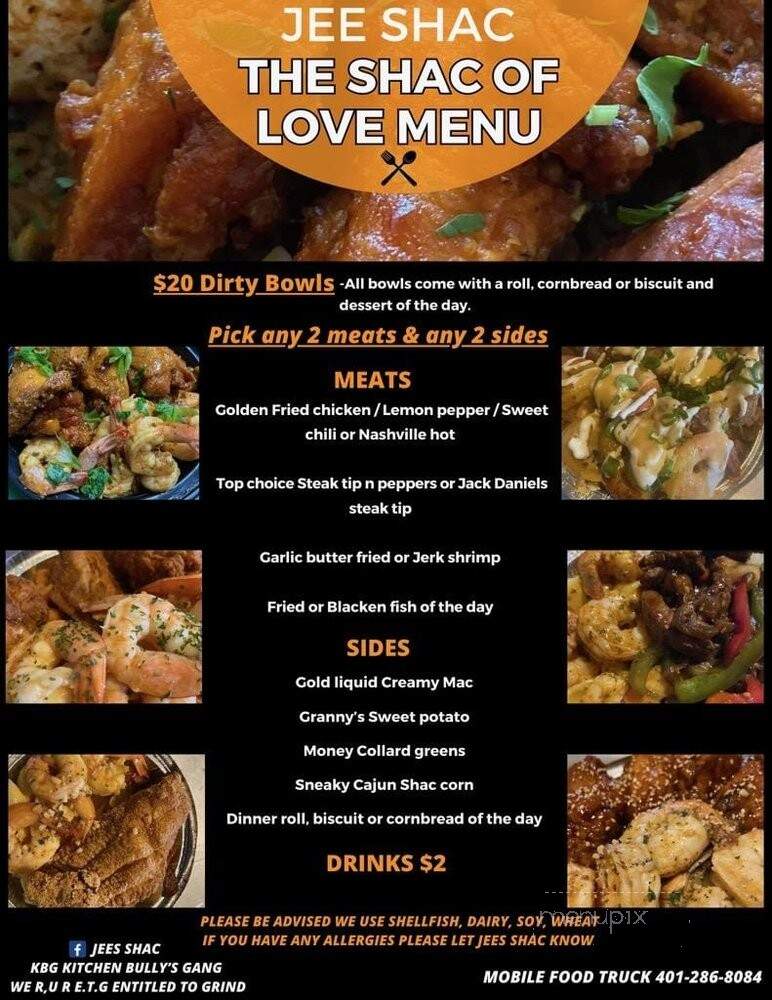 Jee's Shack - Providence, RI menu_pic