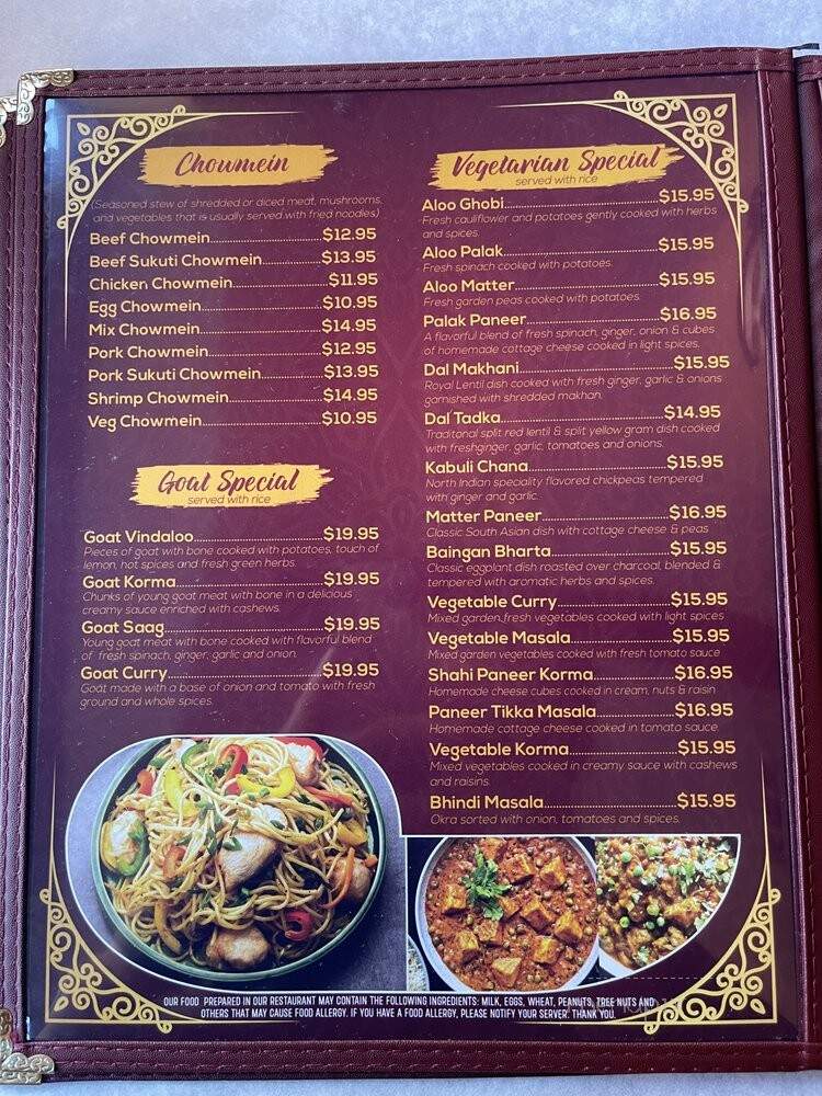 Royal Byanjan Palace and Bar - Jackson Heights, NY menu_pic