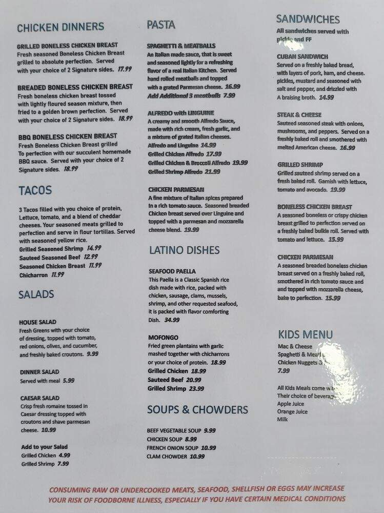 Gold Cafe Bar & Restaurant - Cranston, RI menu_pic