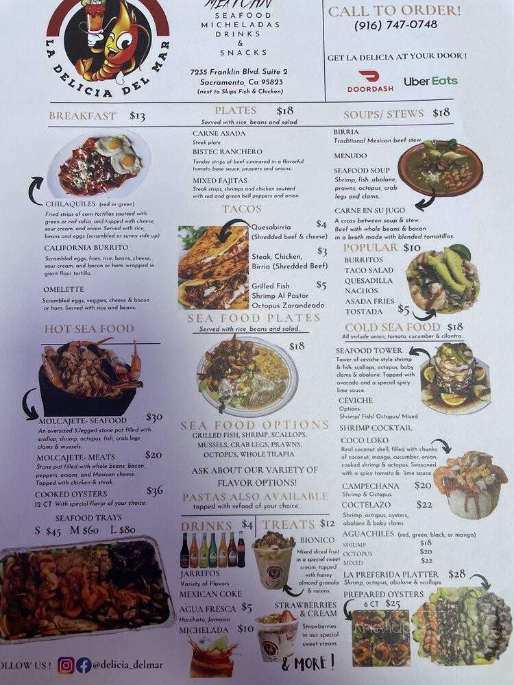 La Delicia Del Mar - Sacramento, CA menu_pic