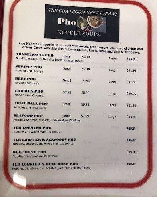 The Chatroom Restaurant - Claremore, OK menu_pic