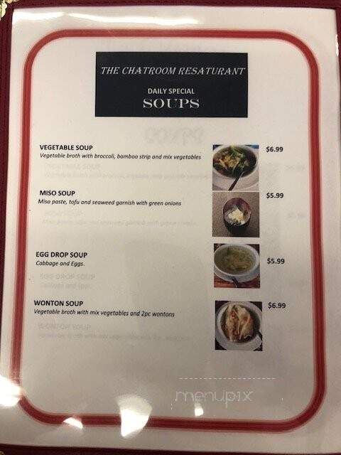 The Chatroom Restaurant - Claremore, OK menu_pic